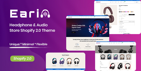 Earin – Headphone & Audio Store Shopify 2.0 Theme – 0 Sold!