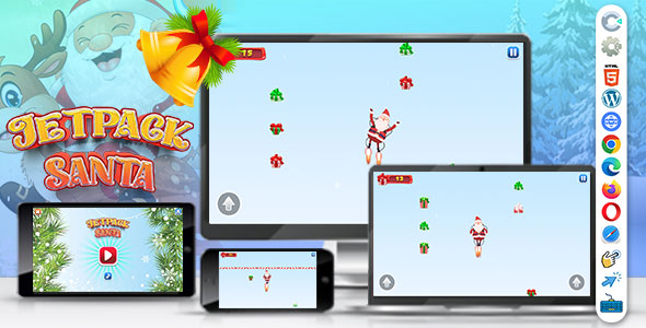 Jetpack Santa Game ( Construct | C3P | CAPX | HTML5) Christmas Game