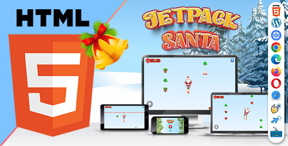 Jetpack Santa Game ( HTML5 ) Christmas Game