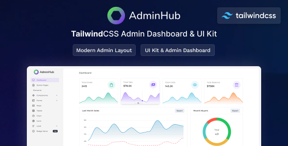 AdminHub- Tailwind  Admin Layout & UI Kit Template