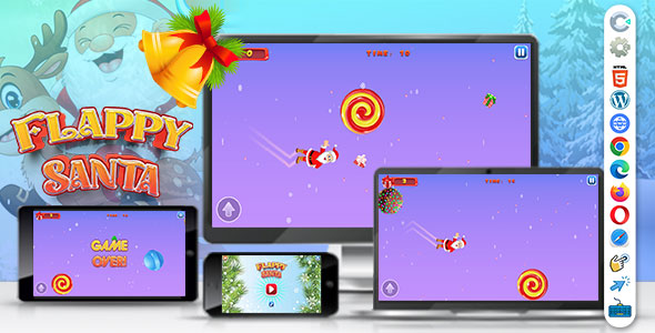 Flappy Santa ( Construct | C3P | CAPX | HTML5 ) Christmas Game