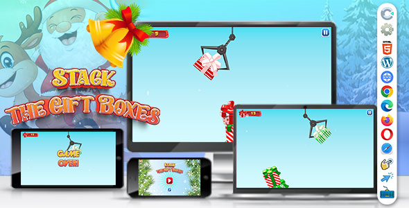 Stack the Gift Boxes ( Construct | C3P | CAPX | HTML5 ) Christmas Game