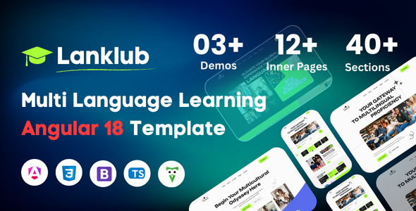 Lanklub – Multi Language Learning Angular 18 Template – 0 Sold!