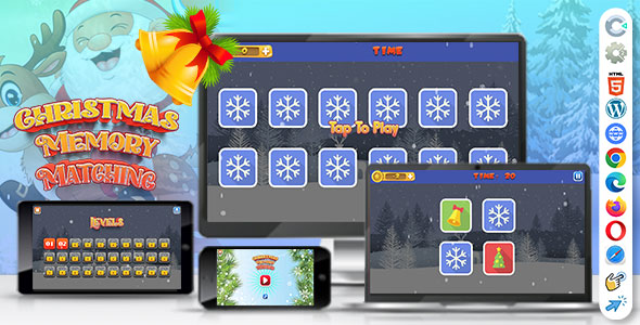 Christmas Memory Matching ( Construct | C3P | CAPX | HTML5 ) Christmas Game