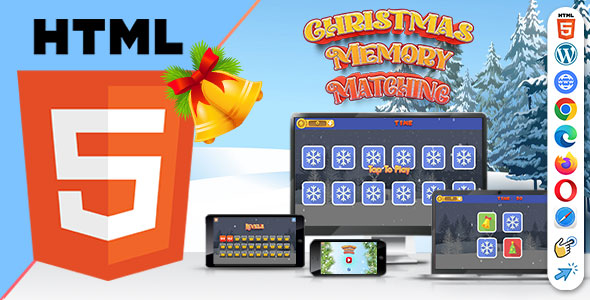 Christmas Memory Matching ( HTML5 ) Christmas Game