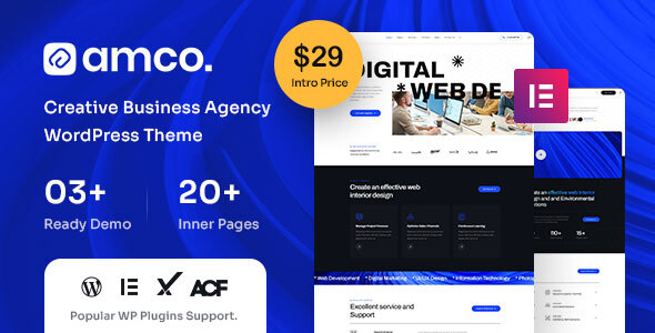 Amco – Creative Business Agency WordPress Theme – 0 Sold!