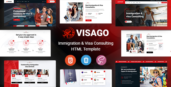 Visago – Immigration and Visa Consulting HTML Template – 0 Sold!