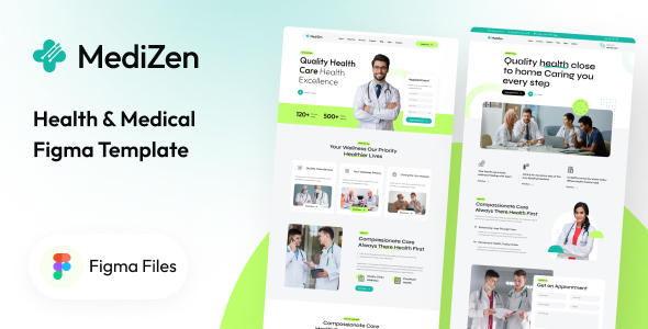 MediZen – Health & Medical Figma Template – 0 Sold!