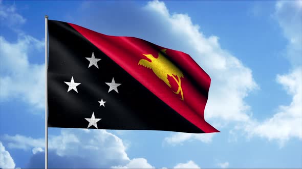 Patriotic animation of flag of Papua New Guinea