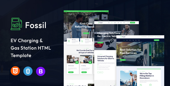 Fossil | EV Charging & Gas Station HTML Template – 0 Sold!