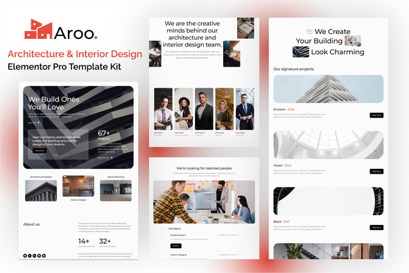 Aroo – Architecture & Interior Design Elementor Pro Template Kit – 0 Sold!