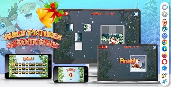 Build Pictures of Santa Claus ( Construct | C3P | CAPX | HTML5 ) Christmas Game