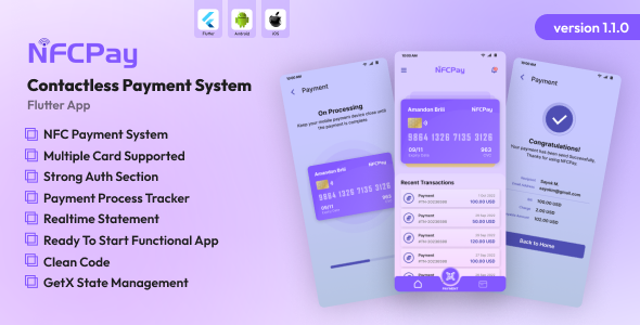 NFCPay - Contactless Payment System Flutter App