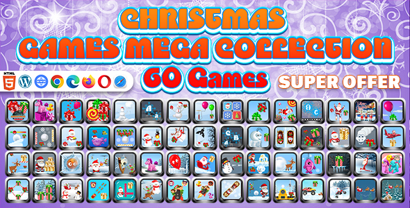 Christmas Games Mega Pack ( HTML5 ) 60 Games