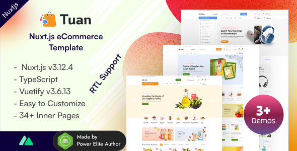 Tuan – Vue Nuxtjs eCommerce Template with Vuetify – 0 Sold!