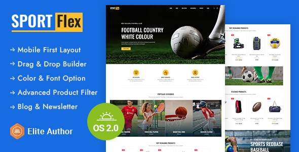 Sportflex – Sports Accessories Store Shopify 2.0 Responsive Theme – 0 Sold!