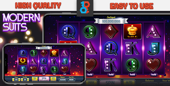 HTML Modern Suits Slot Game