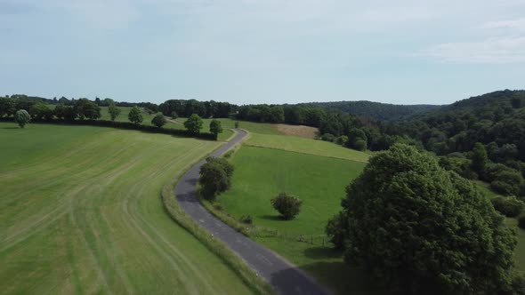 Nature reserve Eifel in Germany near Wahlen, hills and forest