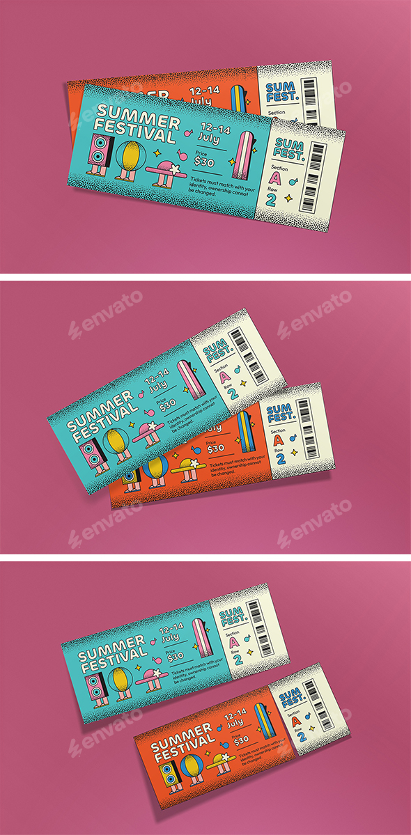 Orange Retro Summer Fest Ticket