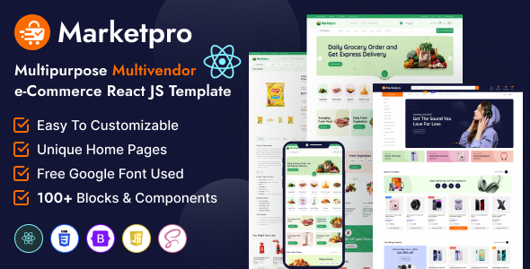 MarketPro – eCommerce Multivendor React JS Template Multipurpose – 0 Sold!