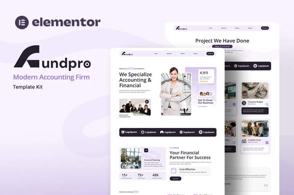 Fundpro – Modern Accounting Firm Elementor Template Kit – 0 Sold!