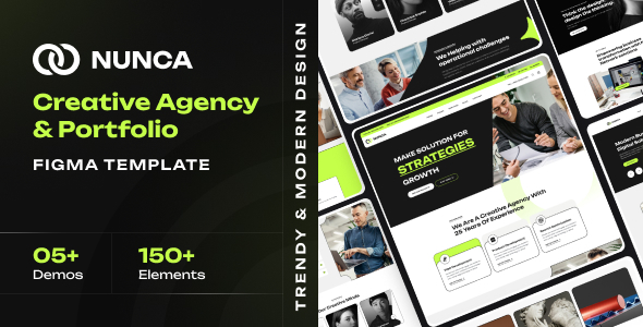 Nunca – Creative Agency & Portfolio Figma Template – 0 Sold!