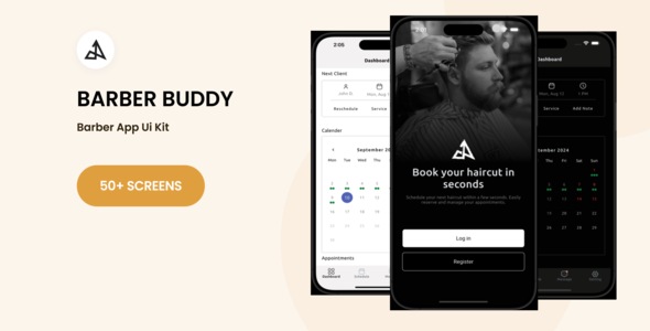 Barber Buddy - Barber UI Kit | Flutter 3.0 | Android | iOS  | BloC | Clean architecture