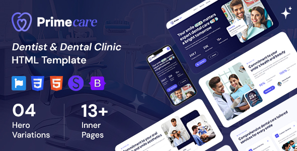 Primecare – Dentist & Dental Clinic HTML Template – 0 Sold!