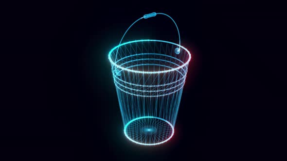 Bucket Hologram Rotating 4k