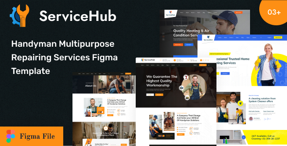 ServiceHub – Handyman Multipurpose Repairing Services Figma Template – 0 Sold!