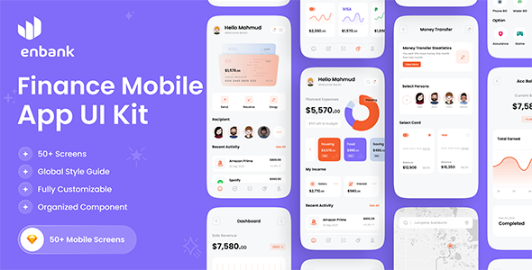 enbank - Finance mobile app UI kit