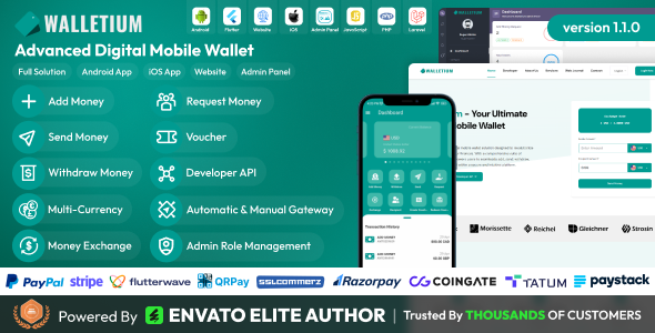 Walletium - Digital Wallet and Payment Gateway Full Solution