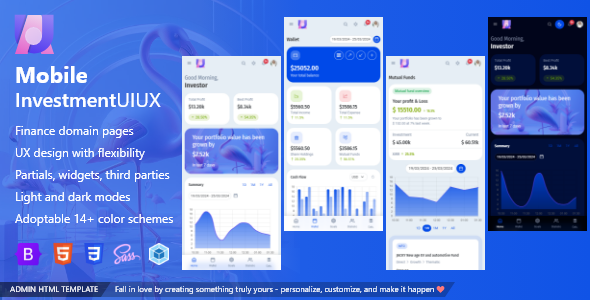 Mobile InvestmentUIUX  Finance App Bootstrap 5 HTML Template – 0 Sold!