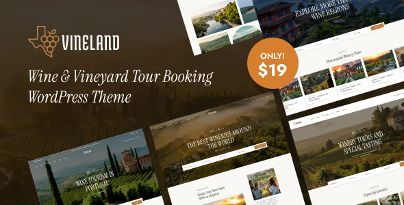 Vineland – Wine & Vineyard Tour Booking WordPress Theme – 0 Sold!