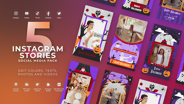 Halloween Party Instagram Vertical Stories MOGRT Premiere Pro