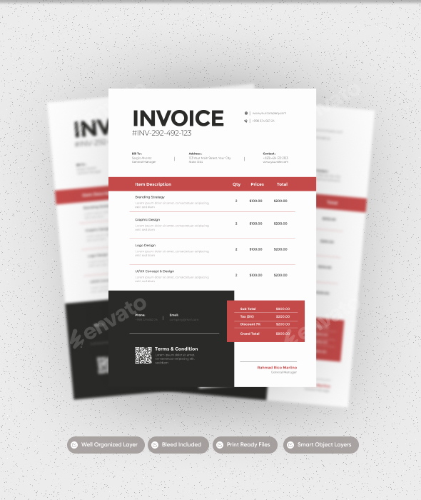 Red Dark - Invoice