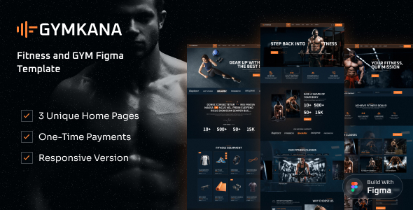 GymKana – Gym & Fitness Centre Figma Template – 0 Sold!