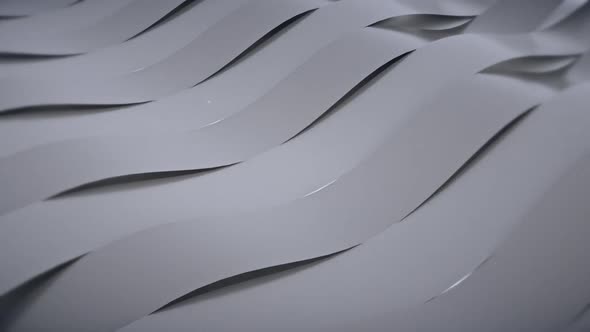 3d Wavy Band Surface White