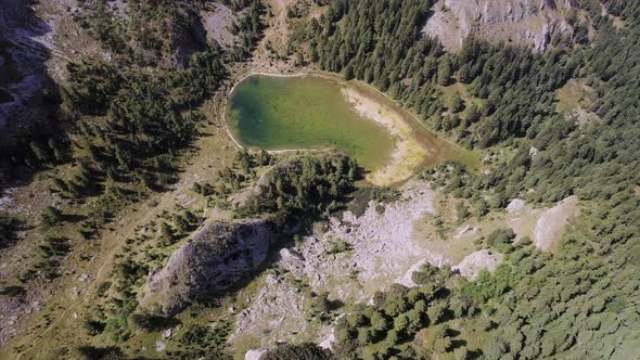 Top View of Rugova Lake and Mountains of Kosovo in Daylight