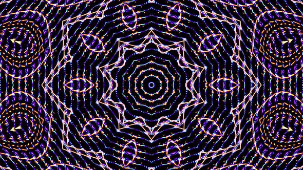 Bright abstract light governing full color, kaleidoscope, black background