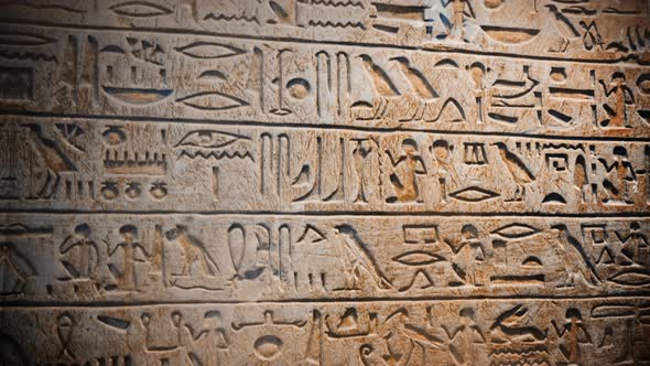 Ancient wall of Egyptian hieroglyphics