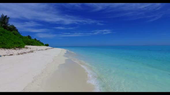 Aerial view landscape of beautiful lagoon beach holiday by blue green sea with white sand background