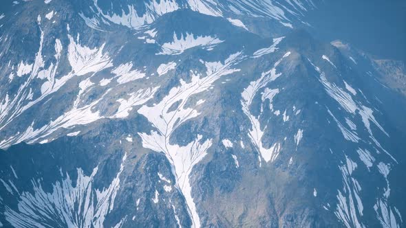 Aerial View Landscape of Mountais with Snow Covered