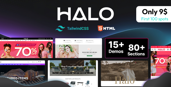 Halo - Multipurpose eCommerce TailwindCSS Template