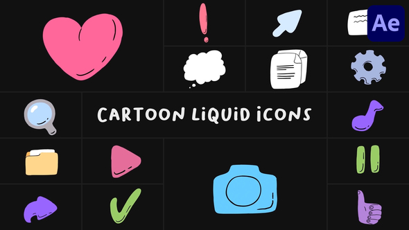 Cartoon Liquid Icons for After Effects alt