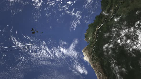 Route of a Plane Flying To Guayaquil Ecuador on the Map alt