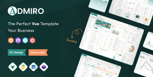 Admiro Vue Js Admin Template – 0 Sold!