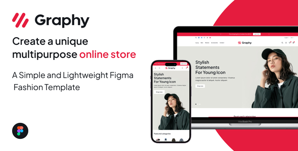 Graphy – A Simple and Lightweight Figma  Fashion Template – 0 Sold!