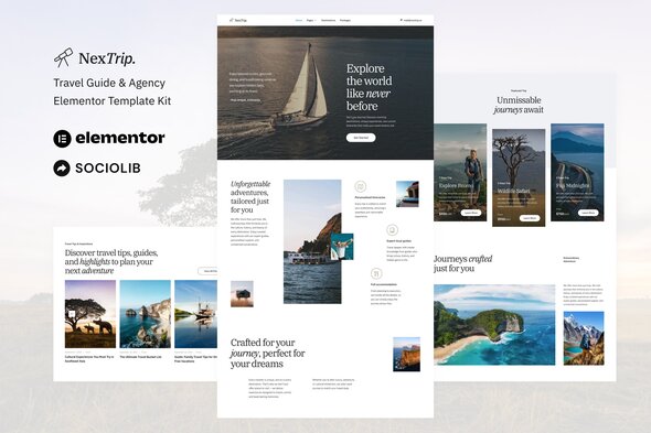 NextTrip – Travel Guide & Agency Elementor Template Kit – 0 Sold!