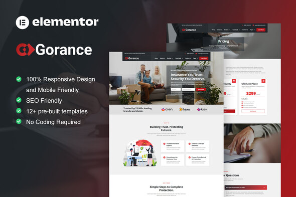 Gorance – Insurance Agency Elementor Pro Template Kit – 0 Sold!